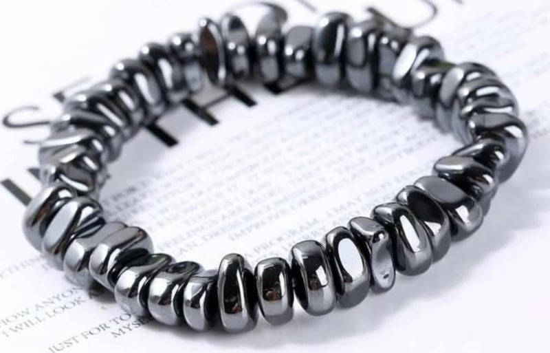 DivaGlamz Hematite Bracelet For Men, Reclaim Your Edge & Confidence Natural Hematite Stone Beaded Stretch Healing Bracelets Inspirational Gift Jewelry - Image 2